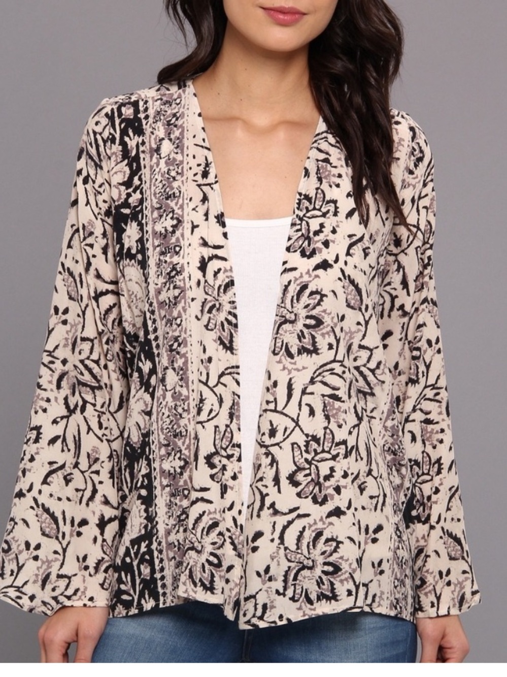 Chaser Crepe De Chine silk Open-Front Kimono medium